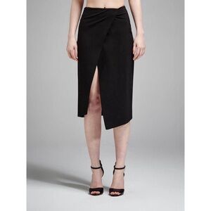 N / Nicholas Wrap Black Midi Pencil Skirt 4